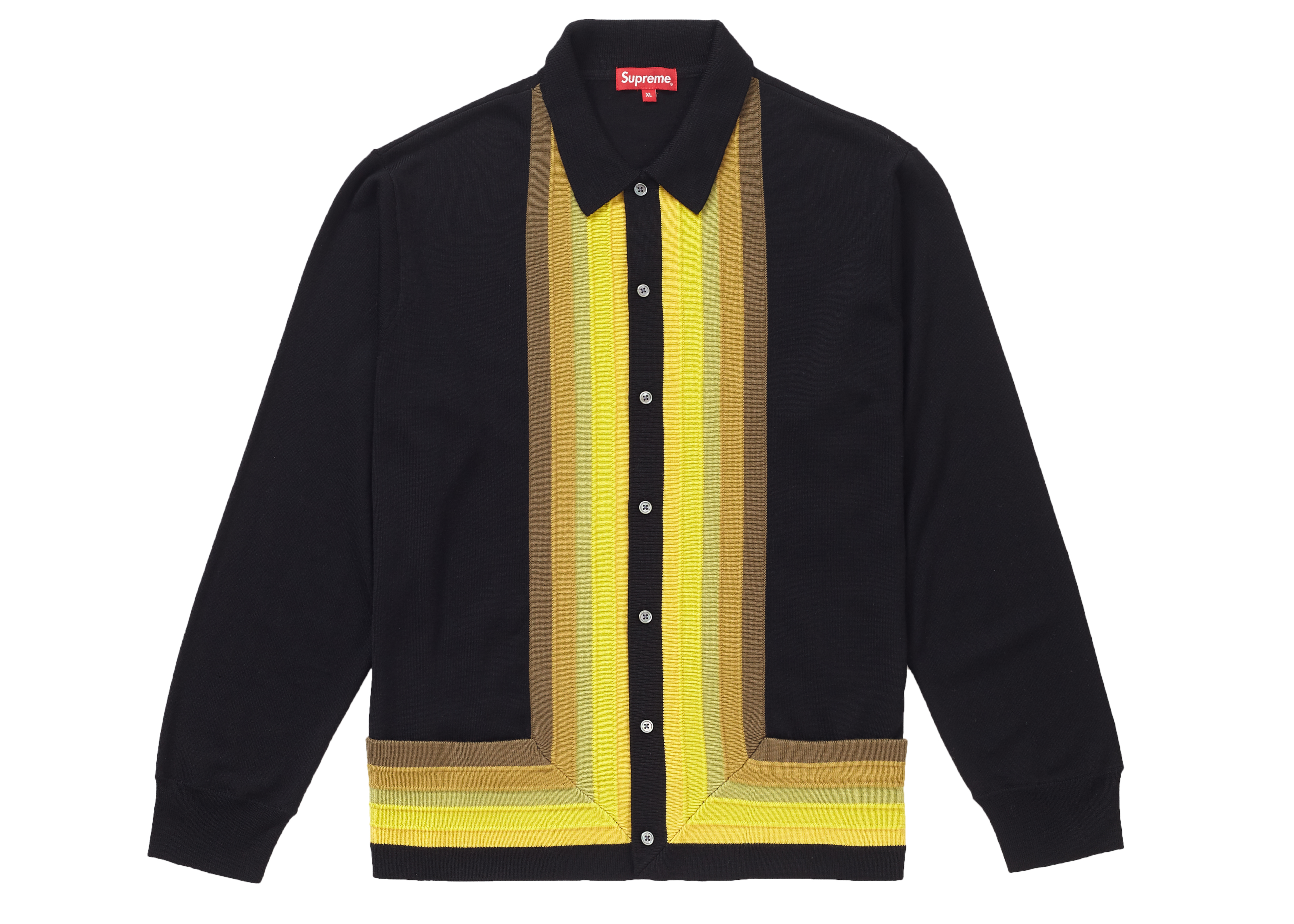 Supreme Corner Stripe Polo Sweater Black