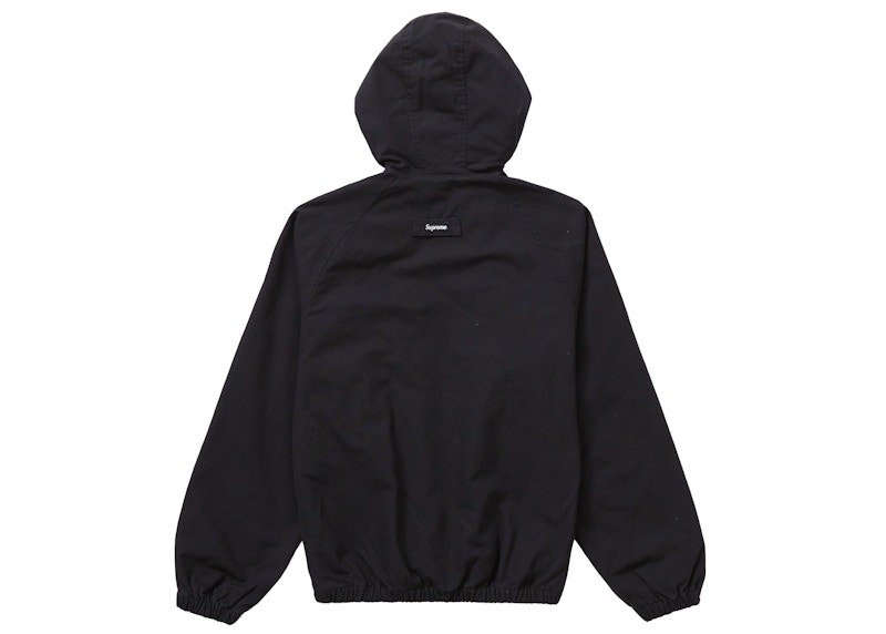 Supreme cotton hooded raglan best sale jacket black