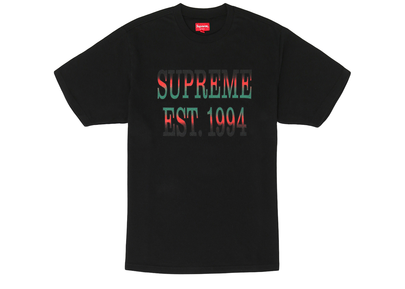 Supreme Cotton Mesh Gradient Logo S/S Top Black