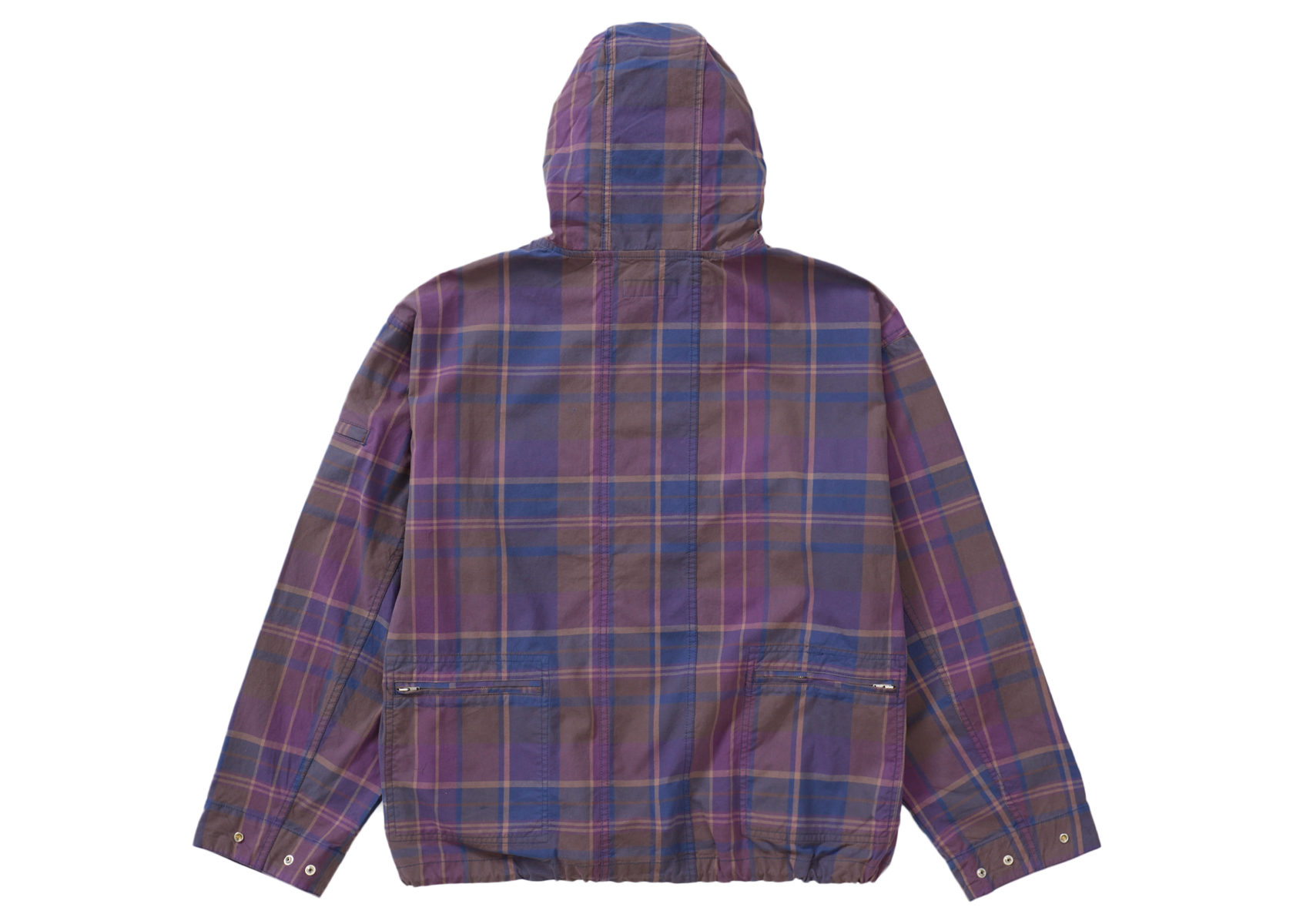 supreme cotton hooded jacket brown plaidカラーb