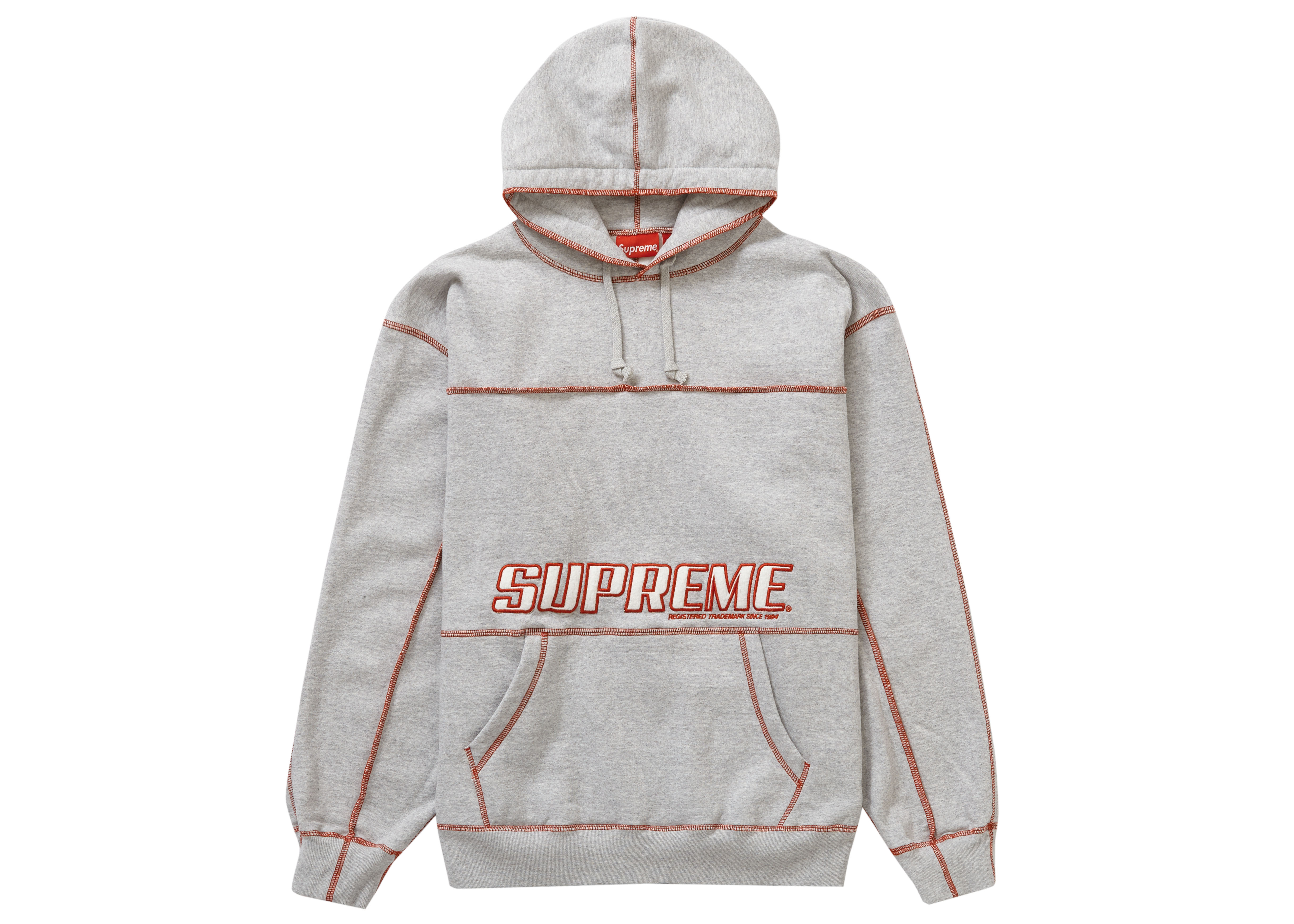 Supreme Coverstitch Hooded Sweatshirt Heather Grey Men's