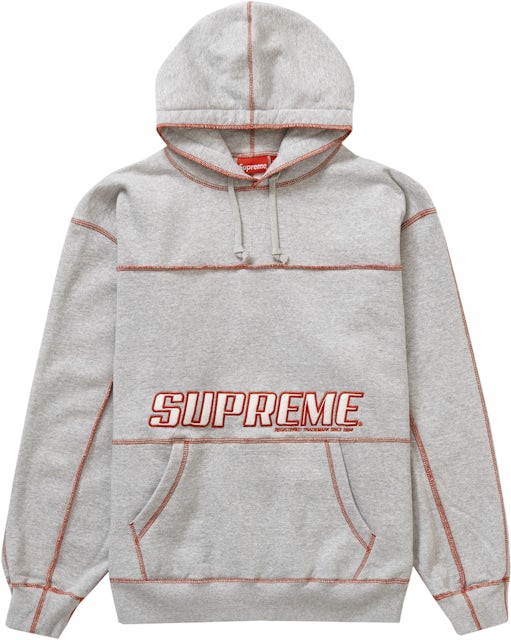 Supreme Coverstitch Hooded Sweatshirt (Gray), Men's Fashion, Coats