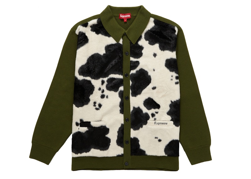 ラッピング対象外 supreme cow print cardigan ステッカー付き