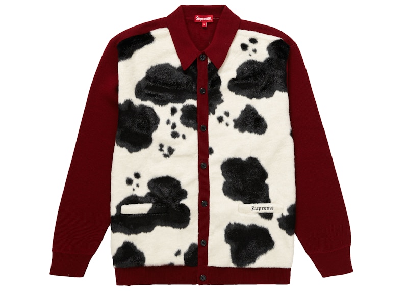 Supreme Cow Print Cardigan Red Men's - FW21 - US