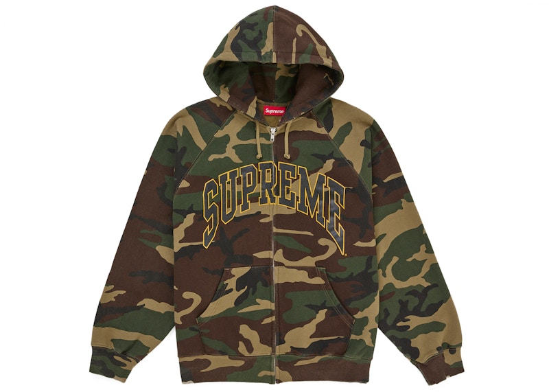 Supreme Rib Hooded Sweatshirtパーカー迷彩　カモフラ Supreme Cracked Raglan Zip Up Hooded Sweatshirt Woodland Camo