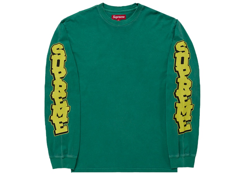 Supreme Cracked Sleeve L/S Top Green Men's - SS26 - US