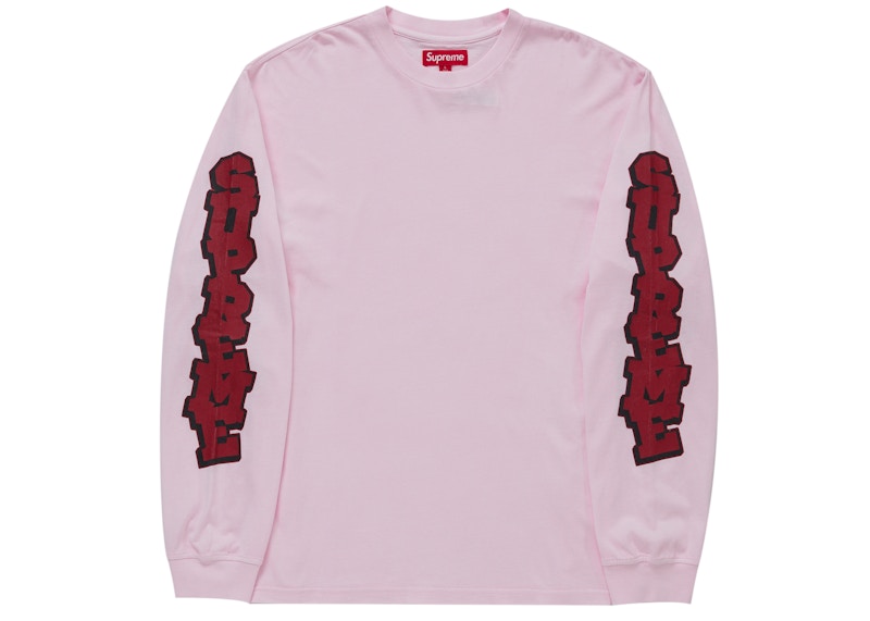 Supreme Cracked Sleeve L/S Top Pink Men's - SS26 - US