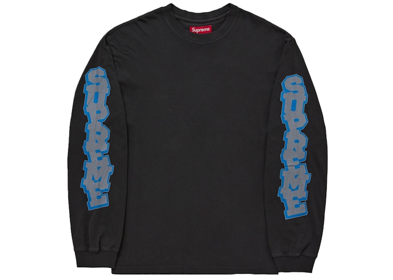 Supreme Cracked Sleeve L/S Top Washed Black Men's - SS26 - US
