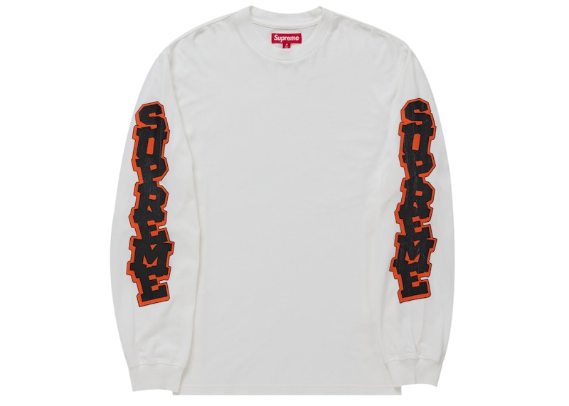 Supreme Cracked Sleeve L/S Top White Men's - SS26 - US