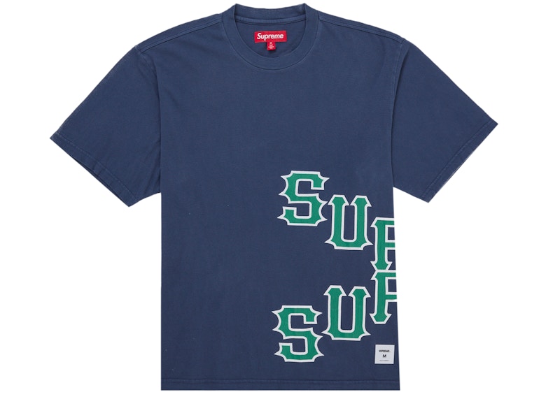 Supreme Cracked Spellout S/S Top Washed Navy Men's - SS26 - US