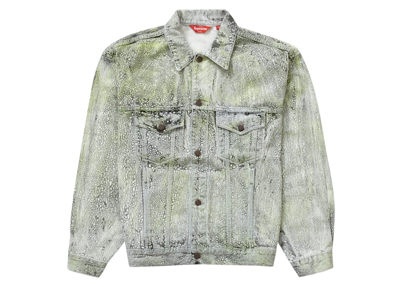 Supreme Crackle Denim Trucker Jacket Multicolor