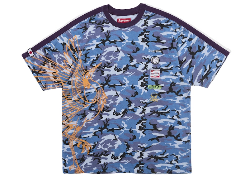 Supreme Crane S/S Top Blue Camo Men's - FW25 - US