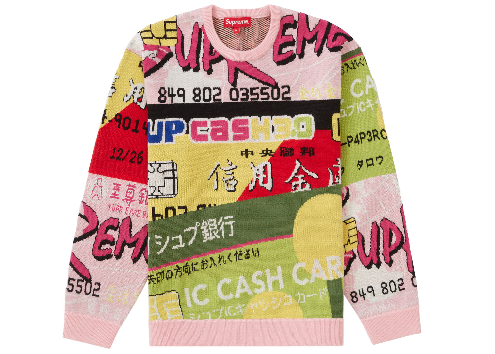 Supreme Credit Cards Sweater Pink Men's - SS22 - US