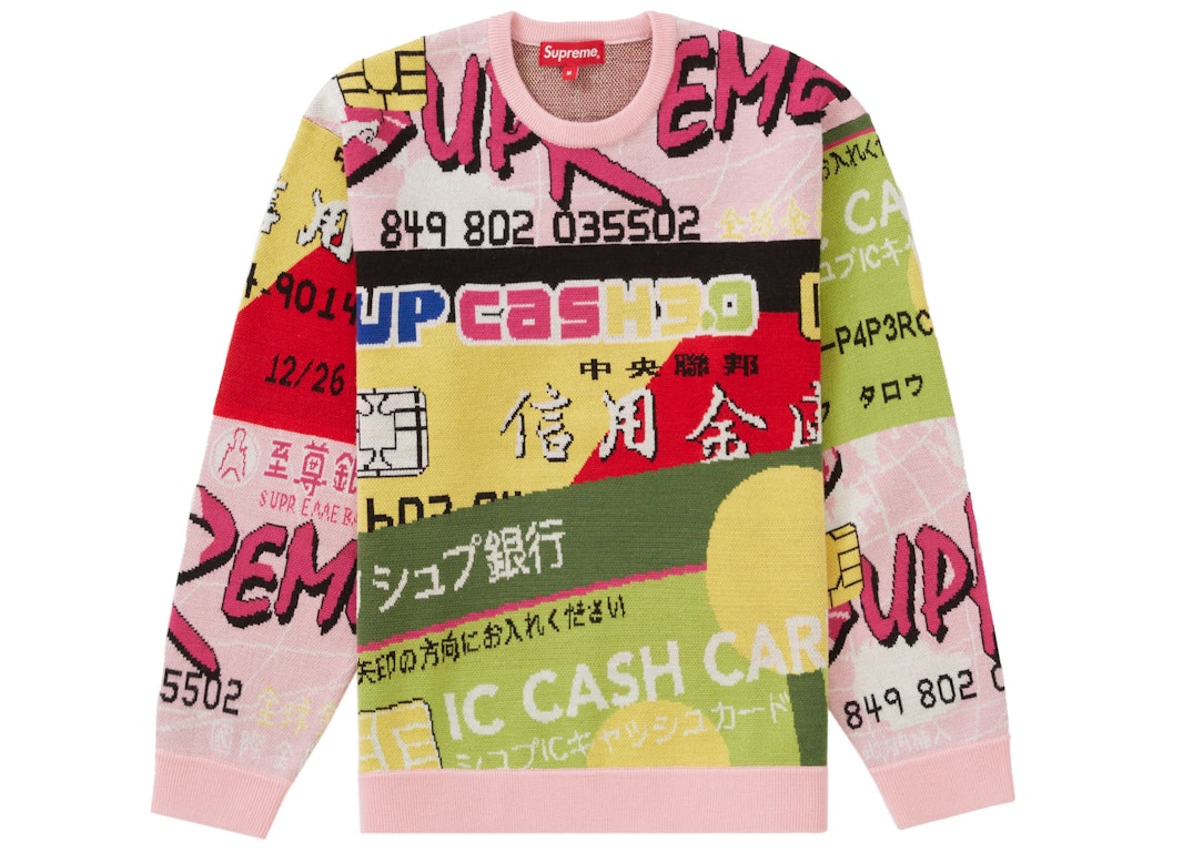 Pre-owned Supreme Credit Cards Sweater Pink
