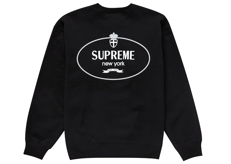 Supreme Crest Crewneck (FW24) Black Men's - FW24 - US