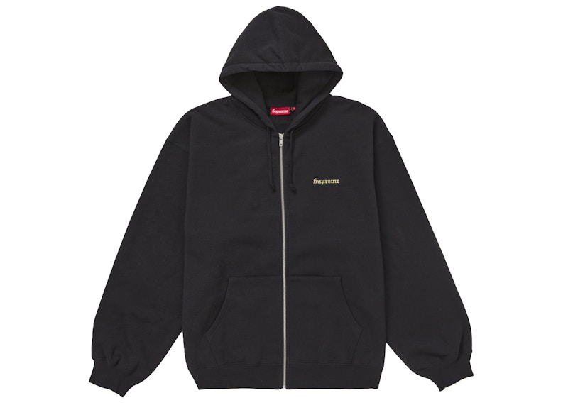 Supreme Crest Zip Up Hooded Sweatshirt Black Men's - SS25 - US