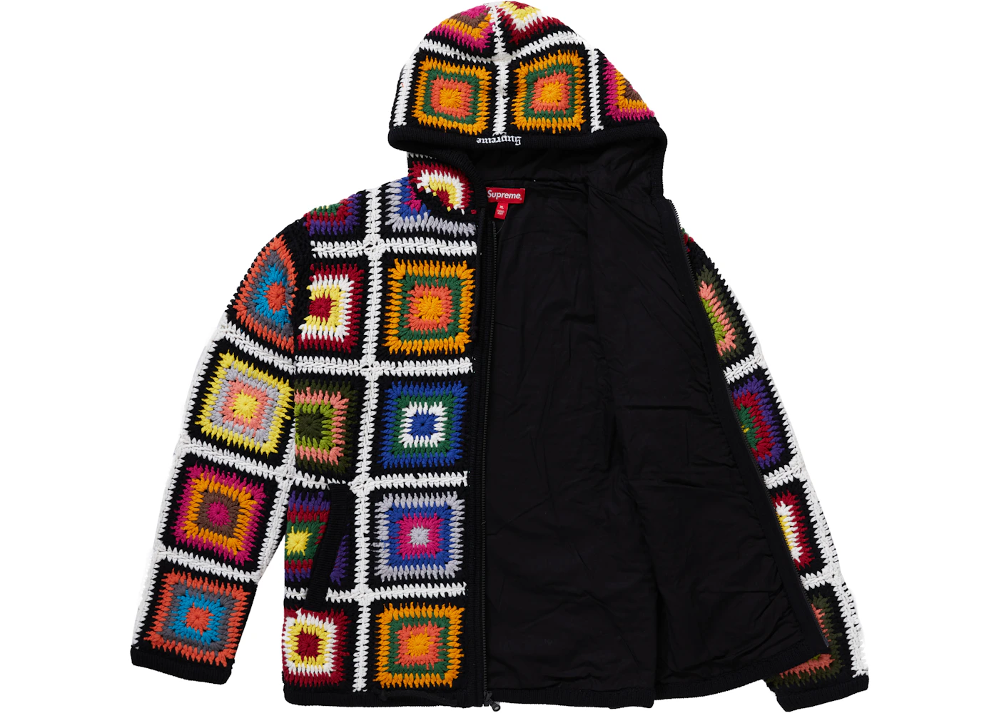 Supreme crochet hooded zip up sweater Clearance