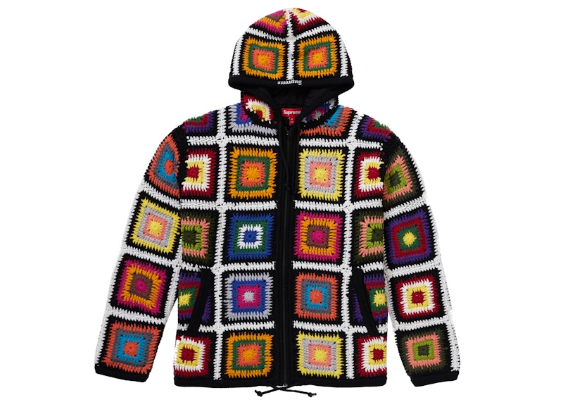 Supreme Crochet Hooded Zip Up Sweater