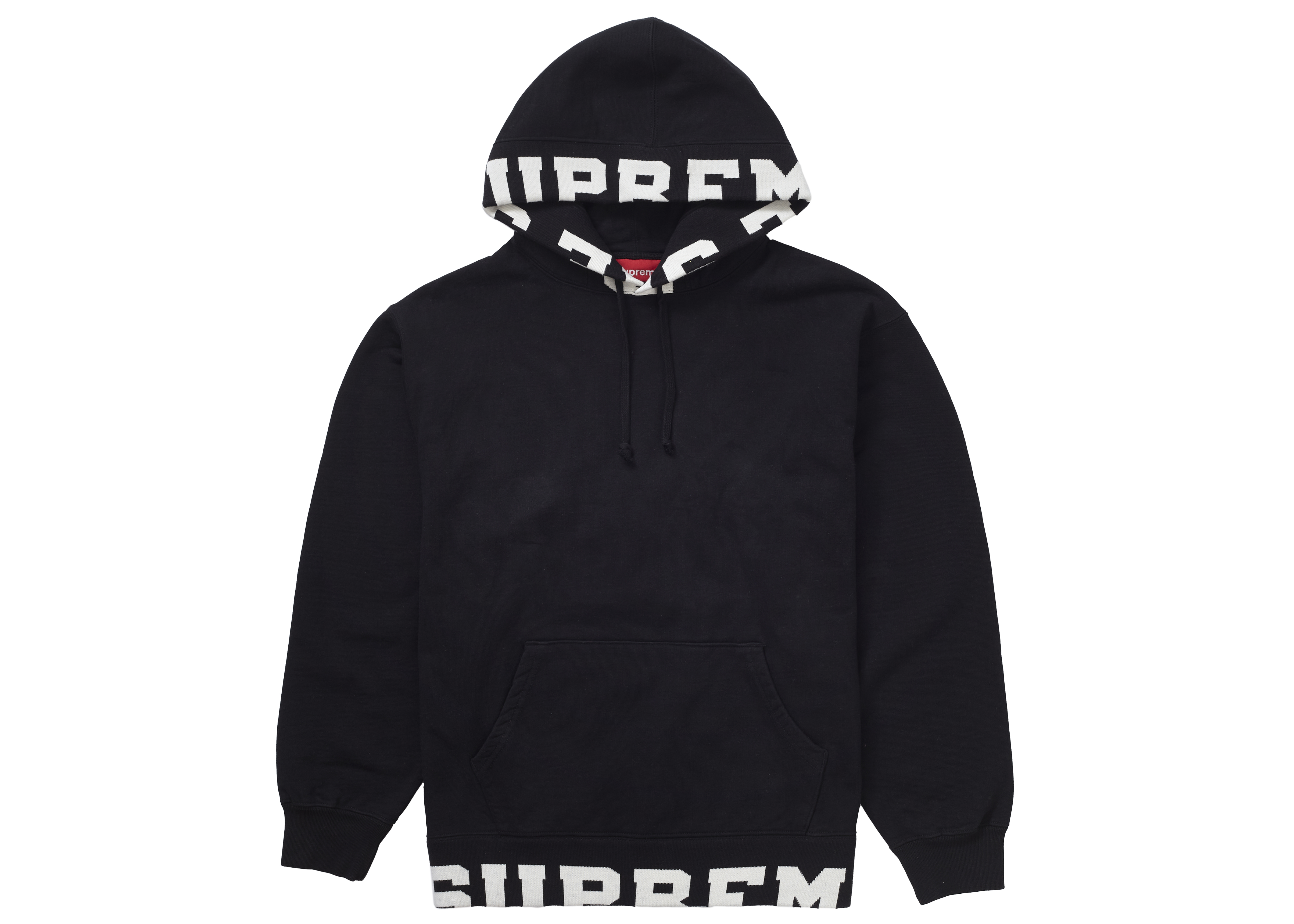 Supreme Cropped Logos Hooded Sweatshirt Black
