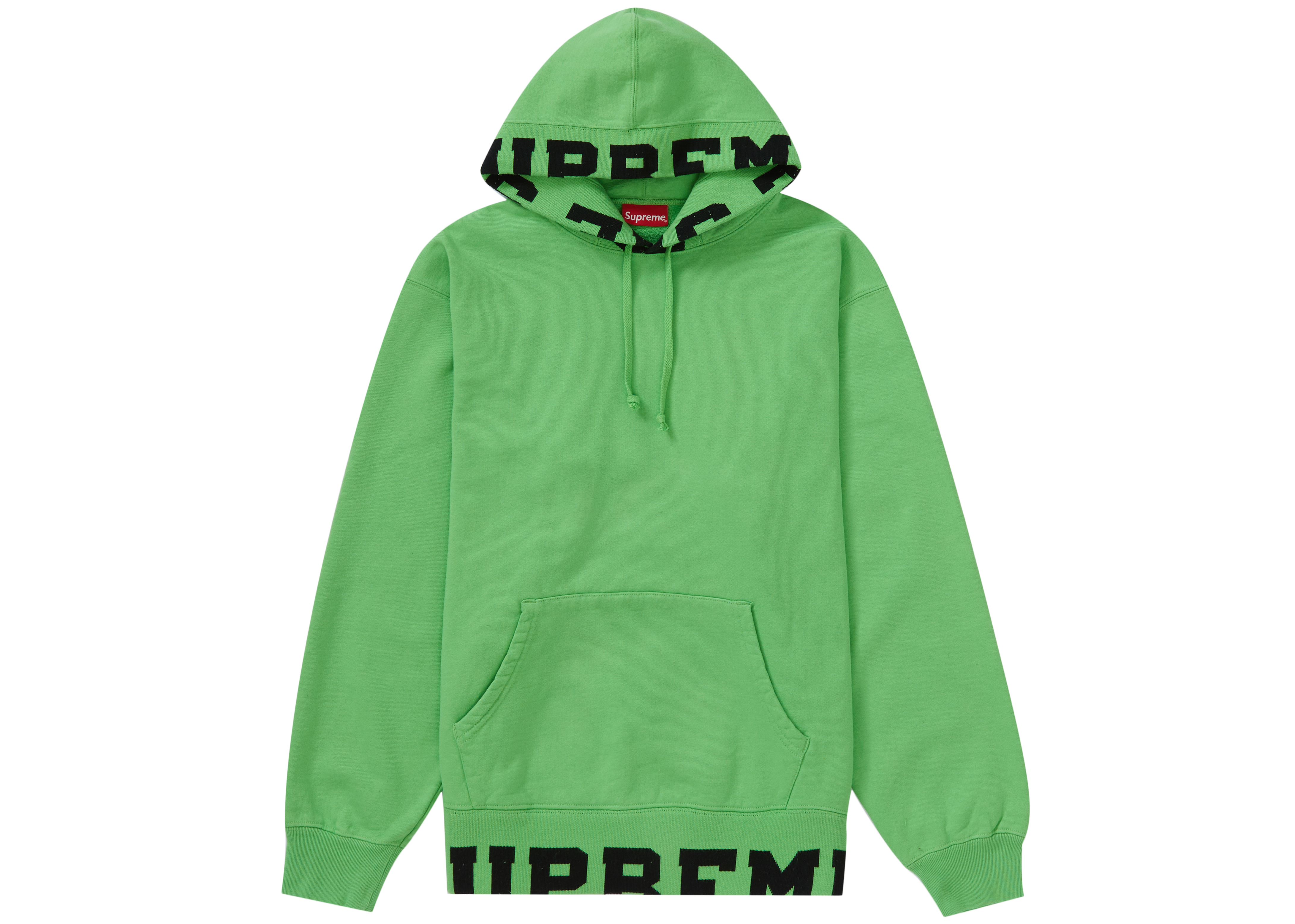 Supreme Cropped Logos Hooded Sweatshirt Bright Green Men's - SS21 - US