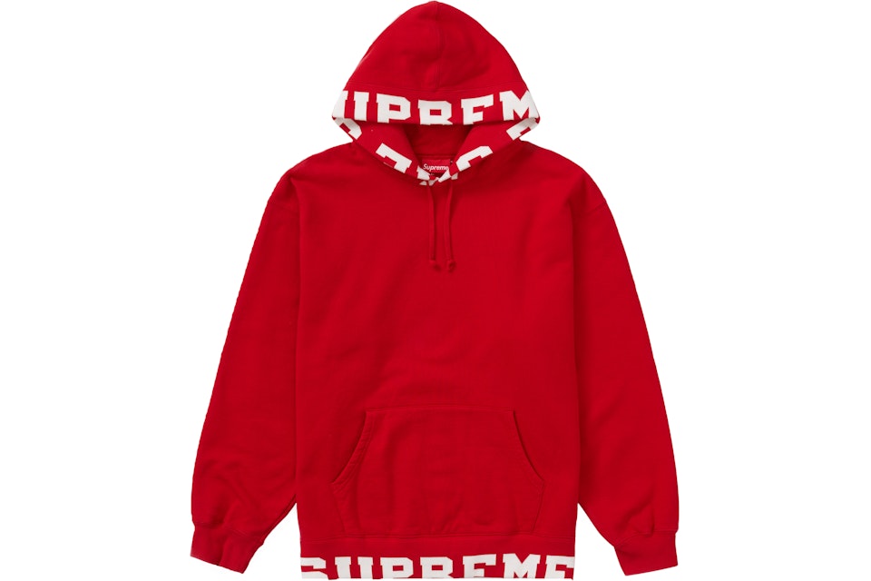 Supreme Cropped Logos Hooded Sweatshirt Red - SS21 Hombre - US