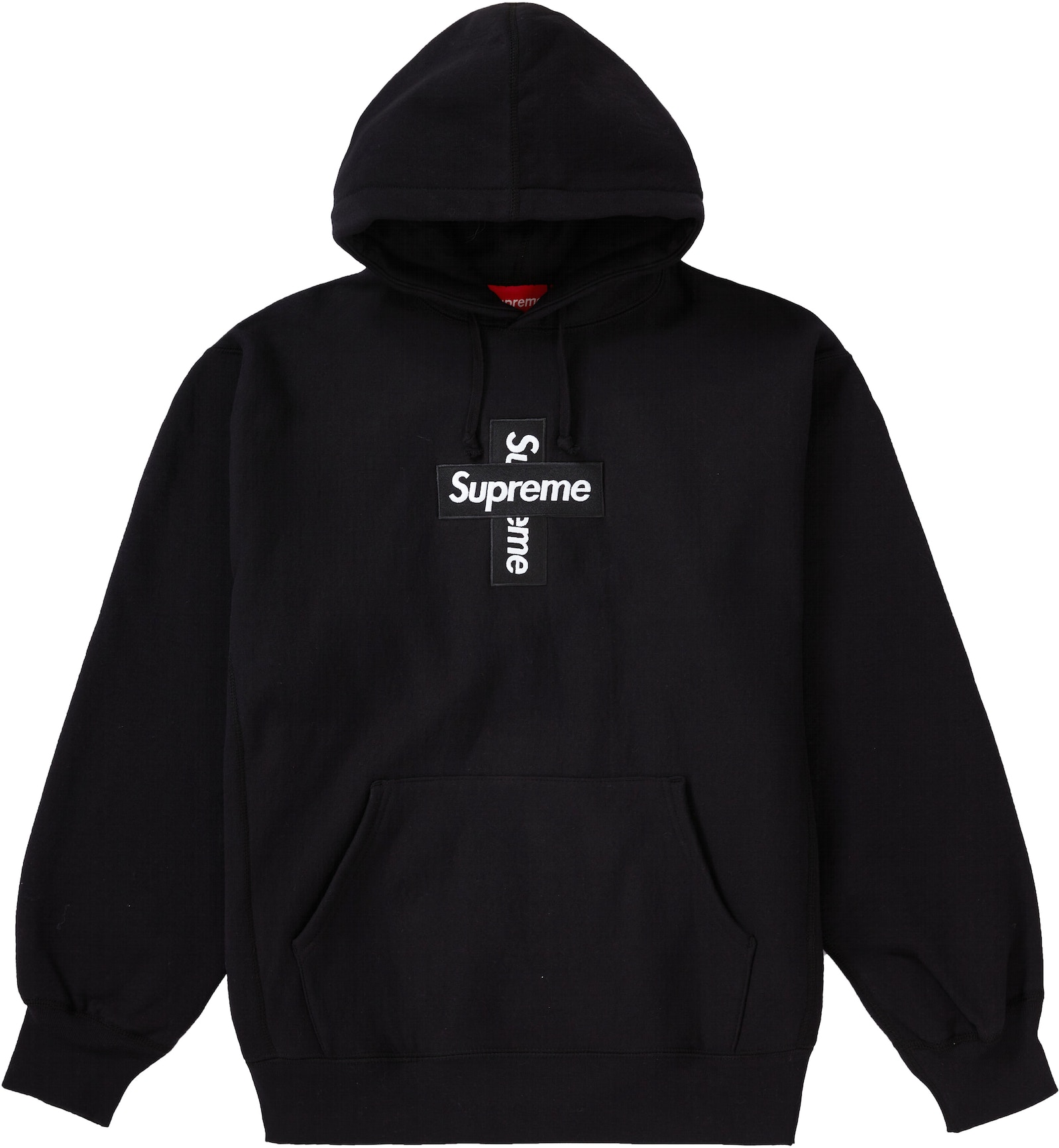 Supreme Cross Box Logo Hooded Sweatshirt Black - FW20