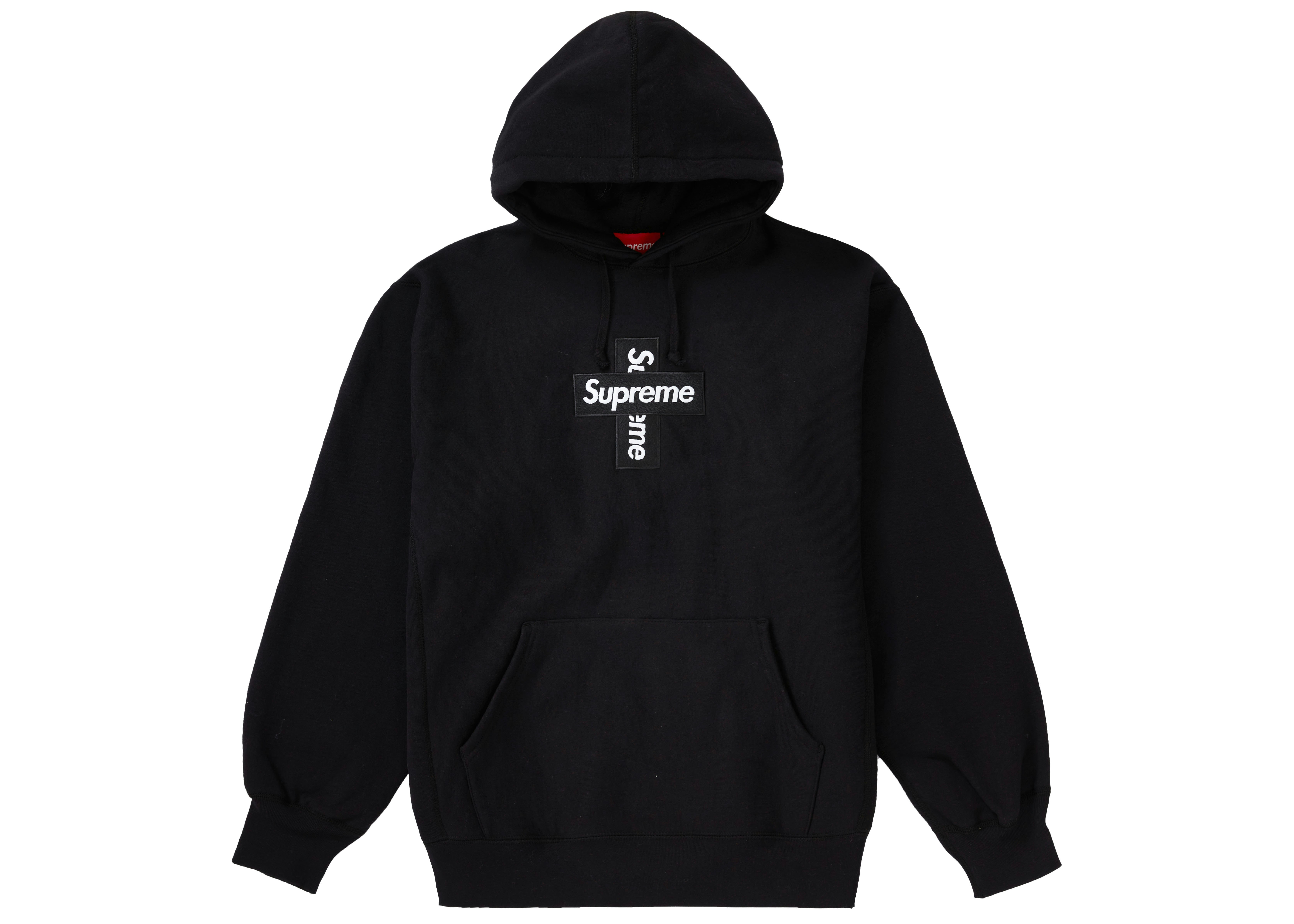 Supreme Cross Box Logo Hooded Sweatshirt Black FW20 Men's US