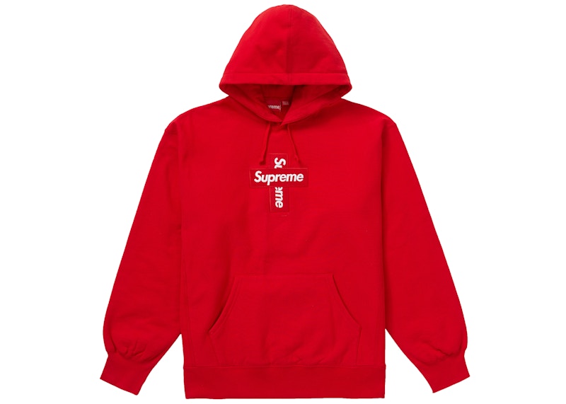 Supreme Cross Box Logo Hooded Sweatshirt Red Men's - FW20 - US