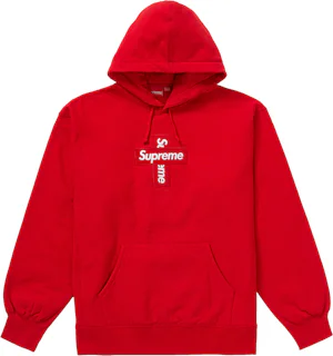 Supreme Cross Box Logo Hooded Sweatshirt Red Men's - FW20 - US