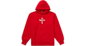 Supreme Cross Box Logo Hooded Sweatshirt Red