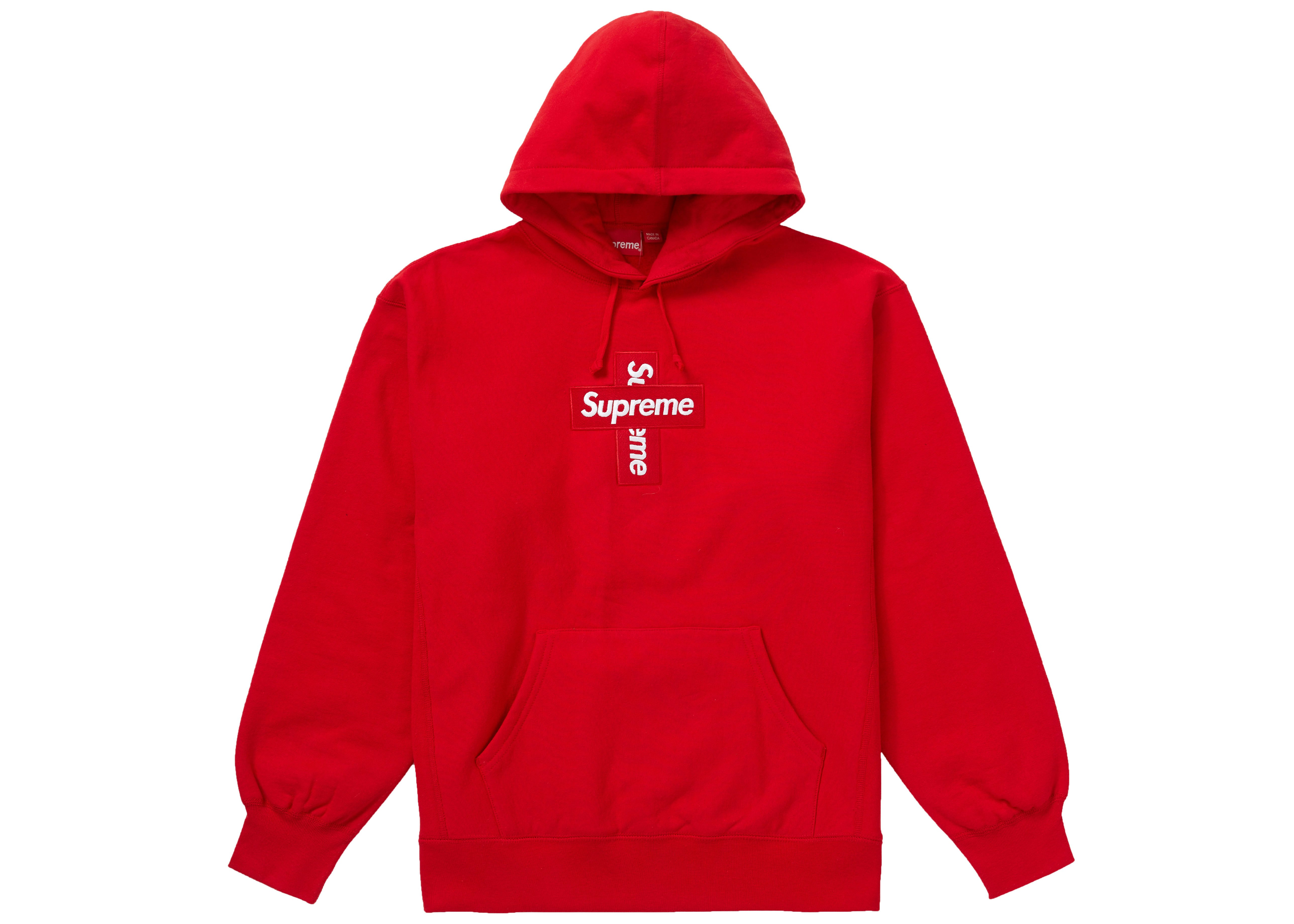 Supreme Cross Box Logo Hooded Sweatshirt Red FW20 US