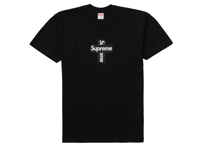 Supreme Cross Box Logo Tee Black Men's - FW20 - US