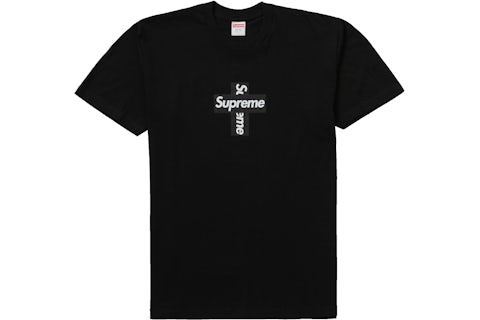 Supreme Cross Box Logo Tee Black Men's FW20 US