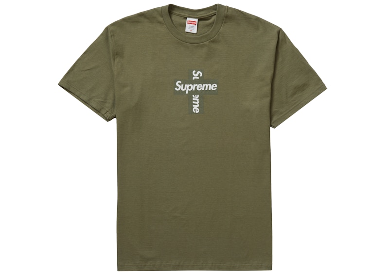 Supreme Cross Box Logo Tee Light Olive メンズ - FW20 - JP