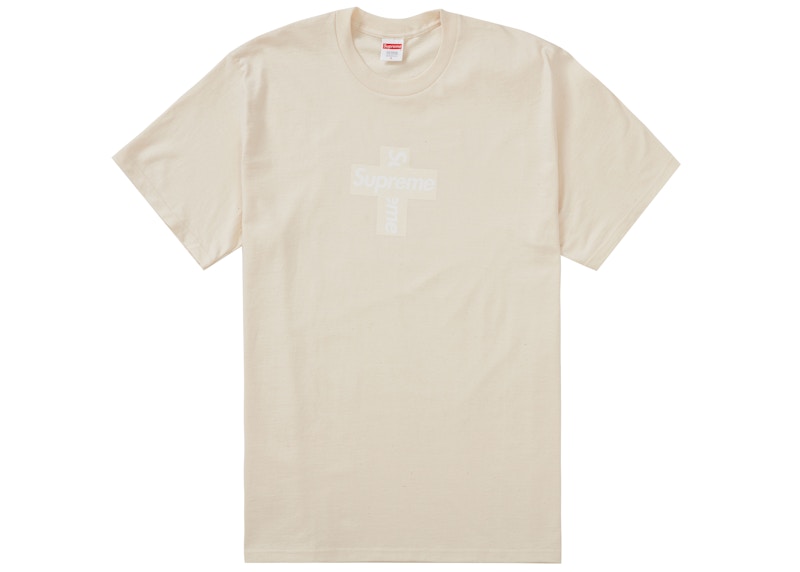 Supreme Cross Box Logo Tee Naturalメンズ - Tシャツ/カットソー(半袖 ...