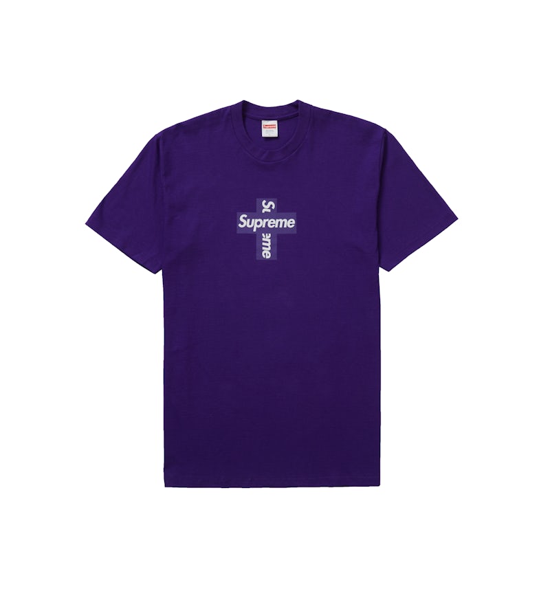 Supreme Cross Box Logo Tee Purple Men's FW20 US