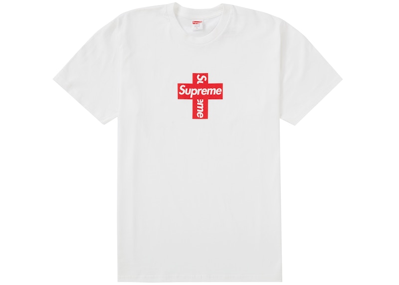 Supreme Cross Box Logo Tee White Men's - FW20 - US