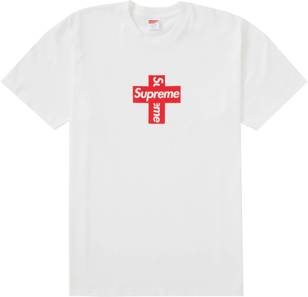 Louis Vuitton Supreme White Red Monogram Box Logo T Shirt