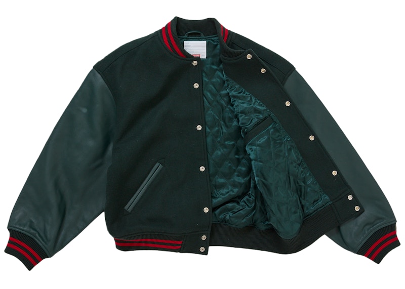 Supreme Cross Varsity Jacket Dark Green