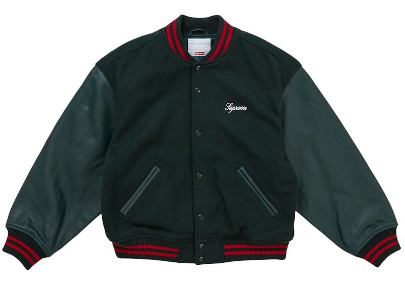 Supreme Cross Varsity Jacket Dark Green