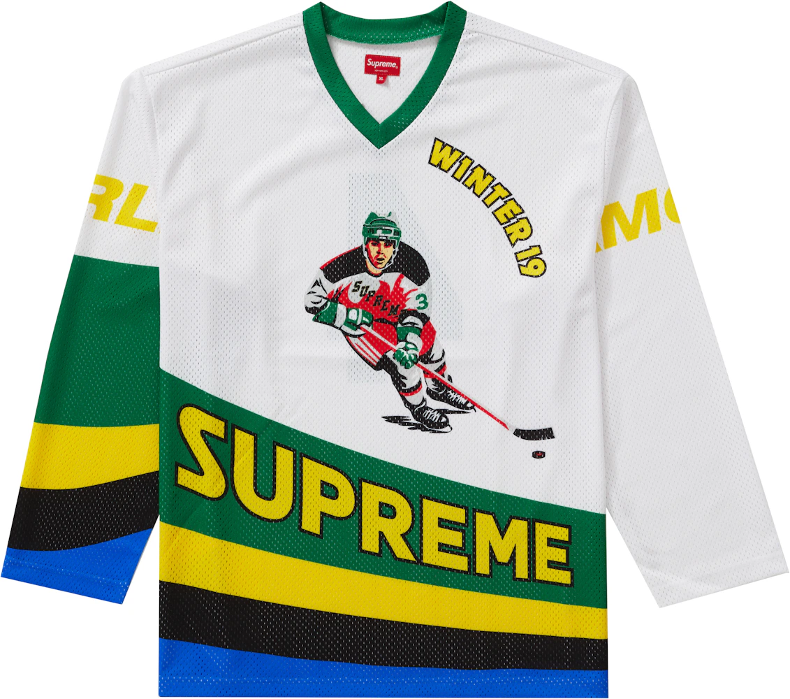 🏒⭐️89⭐️🏒 . Name: SUPREME X CCM ALL STARS HOCKEY JERSEY 'WHITE' Size:  LARGE Condition: New . Available In Store 🏛 81 Milford Avenue…