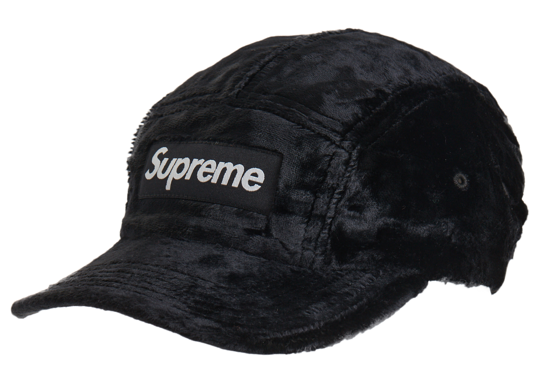 supreme velvet camp cap black