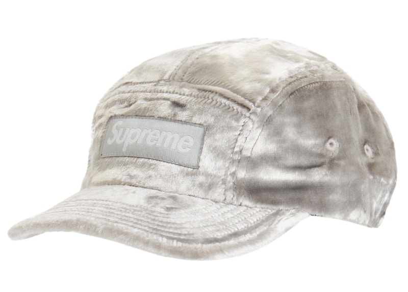 Supreme Crushed Velvet Camp Cap Grey