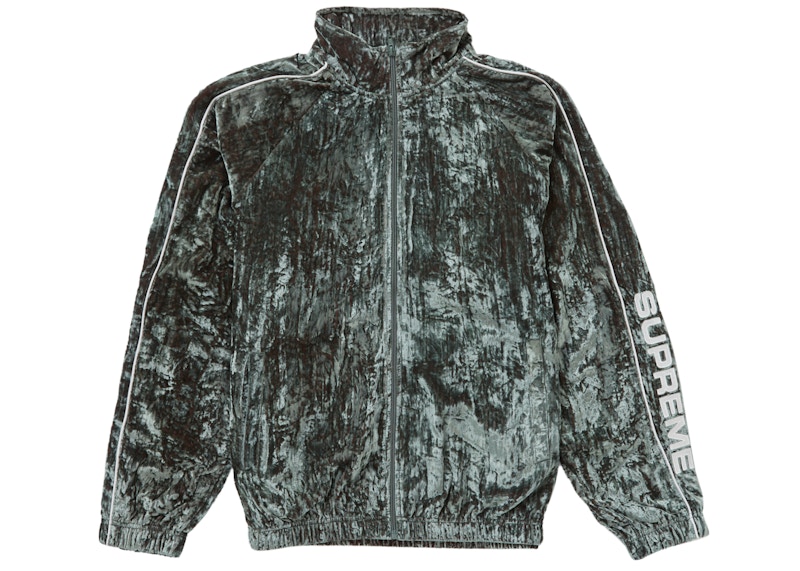 Supreme Crushed Velvet Track Jacket Olive メンズ - FW23 - JP