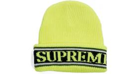 Supreme Cuff Logo Beanie Fluorescent Yellow