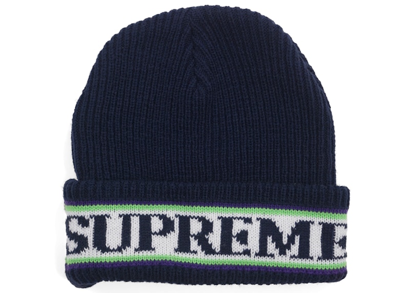 Supreme cuff logo on sale beanie