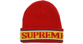 Supreme Cuff Logo Beanie Red
