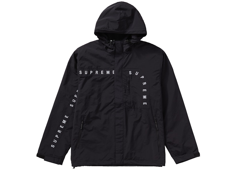 Supreme Curve Logos Ripstop Jacket Black - FW20 Men's - US