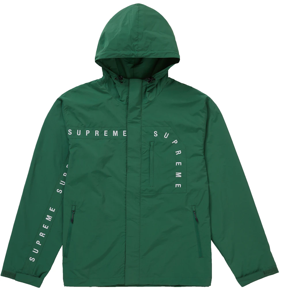 Supreme Curve Logos Ripstop Jacket Olive - FW20 - GB