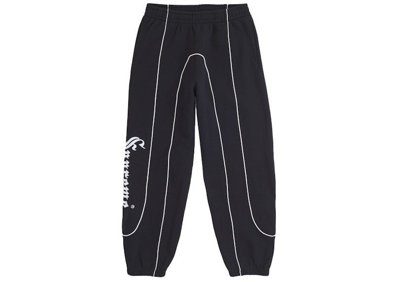 Pre-owned Supreme Men's  Curve Piping Sweatpant In Black
